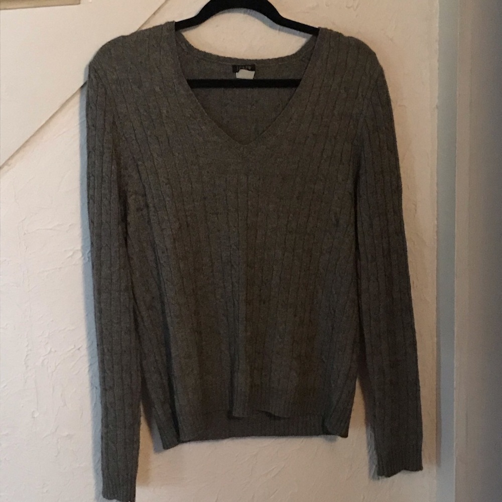 JCrew Sweater, Gray, size XL, Wool & Cashmere